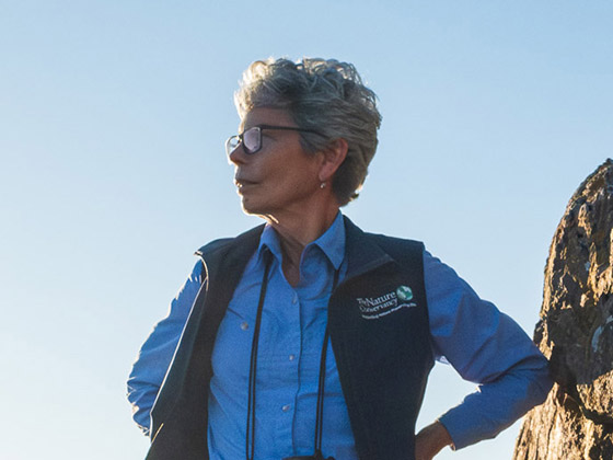 Lynn standing in Ring Mountain Preserve.